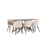 Jídelní stůl Piazza se sametovou jídelní židlí