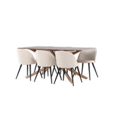 Jídelní stůl Piazza se sametovou jídelní židlí