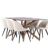 Jídelní stůl Piazza se sametovou jídelní židlí