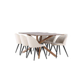 Jídelní stůl Piazza se sametovou jídelní židlí