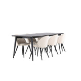 Jídelní stůl Ellis se sametovou jídelní židlí