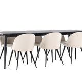 Jídelní stůl Ellis se sametovou jídelní židlí