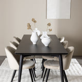 Jídelní stůl Ellis se sametovou jídelní židlí