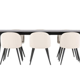 Jídelní stůl Ellis se sametovou jídelní židlí