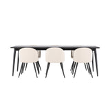 Jídelní stůl Ellis se sametovou jídelní židlí