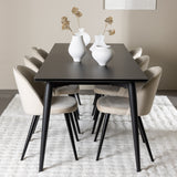 Jídelní stůl Ellis se sametovou jídelní židlí