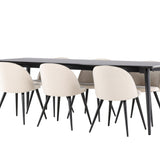 Jídelní stůl Ellis se sametovou jídelní židlí