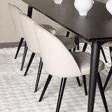 Jídelní stůl Ellis se sametovou jídelní židlí