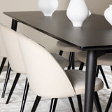 Jídelní stůl Ellis se sametovou jídelní židlí