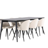 Jídelní stůl Ellis se sametovou jídelní židlí