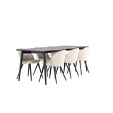 Jídelní stůl Ellis se sametovou jídelní židlí