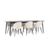 Jídelní stůl Ellis se sametovou jídelní židlí