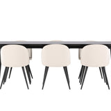 Jídelní stůl Ellis se sametovou jídelní židlí