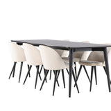 Jídelní stůl Ellis se sametovou jídelní židlí