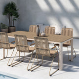 Etna jídelní stůl – béžová / Woodlook + Bois jídelní židle – béžová x 6