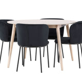 Stůl Flora - Whitewash se 4 židlemi Edina - Black