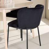 Stůl Flora - Whitewash se 4 židlemi Edina - Black