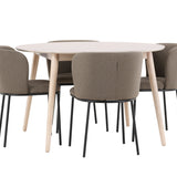 Stůl Flora - bílý se 4 židlemi Edina - černá / hnědá