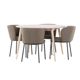Stůl Flora - bílý se 4 židlemi Edina - černá / hnědá