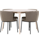 Stůl Flora - bílý se 4 židlemi Edina - černá / hnědá