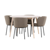 Stůl Flora - bílý se 4 židlemi Edina - černá / hnědá