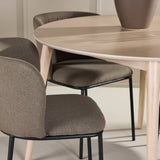 Stůl Flora - bílý se 4 židlemi Edina - černá / hnědá