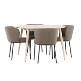 Stůl Flora - bílý se 4 židlemi Edina - černá / hnědá