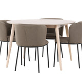 Stůl Flora - bílý se 4 židlemi Edina - černá / hnědá