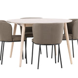 Stůl Flora - bílý se 4 židlemi Edina - černá / hnědá