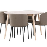 Stůl Flora - bílý se 4 židlemi Edina - černá / hnědá