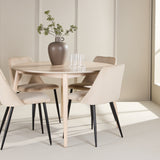 Stůl Flora - Bílý se 4 nočními křesly - Černá / Béžová