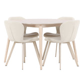 Stůl Flora - Whitewash se 4 židlemi Lilja - Béžová