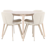 Stůl Flora - Whitewash se 4 židlemi Lilja - Béžová