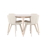 Stůl Flora - Whitewash se 4 židlemi Lilja - Béžová