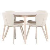 Stůl Flora - Whitewash se 4 židlemi Lilja - Béžová