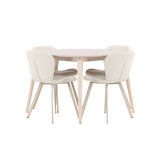 Stůl Flora - Whitewash se 4 židlemi Lilja - Béžová