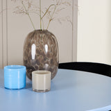 Stůl Bootcut - Baby Blue se 4 židlemi Edina - Black