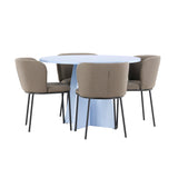 Stůl Bootcut - Baby Blue se 4 židlemi Edina - Black / Brown