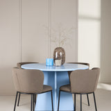 Stůl Bootcut - Baby Blue se 4 židlemi Edina - Black / Brown