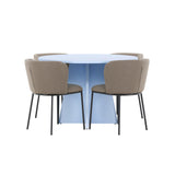 Stůl Bootcut - Baby Blue se 4 židlemi Edina - Black / Brown