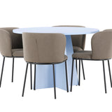 Stůl Bootcut - Baby Blue se 4 židlemi Edina - Black / Brown