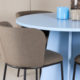 Stůl Bootcut - Baby Blue se 4 židlemi Edina - Black / Brown