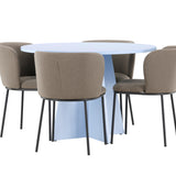 Stůl Bootcut - Baby Blue se 4 židlemi Edina - Black / Brown