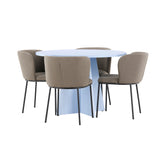 Stůl Bootcut - Baby Blue se 4 židlemi Edina - Black / Brown