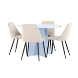 Bootcut Table - Baby Blue se 4 nočními židlemi - Black / Béžová