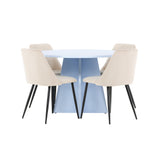 Bootcut Table - Baby Blue se 4 nočními židlemi - Black / Béžová