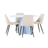 Bootcut Table - Baby Blue se 4 nočními židlemi - Black / Béžová