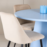 Bootcut Table - Baby Blue se 4 nočními židlemi - Black / Béžová