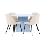 Bootcut Table - Baby Blue se 4 nočními židlemi - Black / Béžová