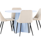 Bootcut Table - Baby Blue se 4 nočními židlemi - Black / Béžová